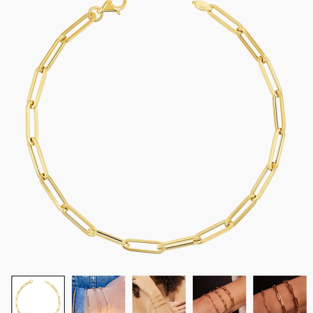 Babygold 14k paper clip chain Bracelet